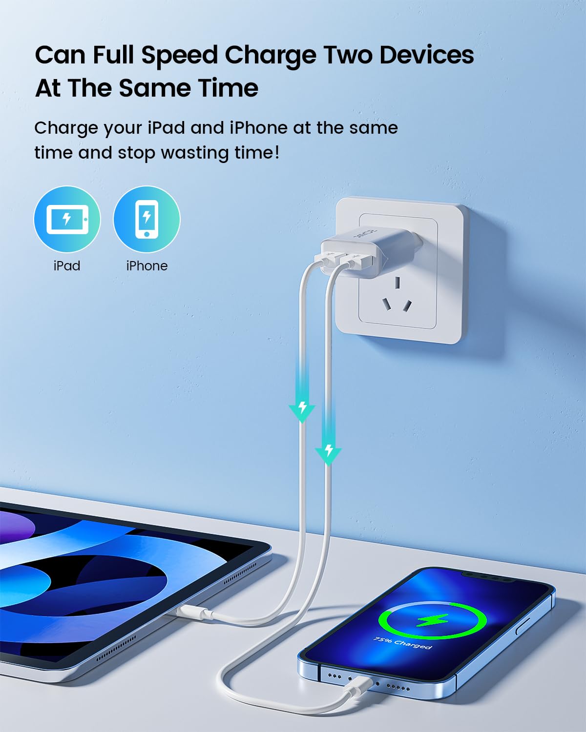 Caricatore USB da Muro 2 Porte 6Pack Caricatore USB 5V/2.1A CaricabatterieSCHITEC USB Presa Adattatore USB Spina USB Universale per iPhone 14 13 12 11 Pro Max,Samsung M20 S10 Huawei P30 P20 Lite