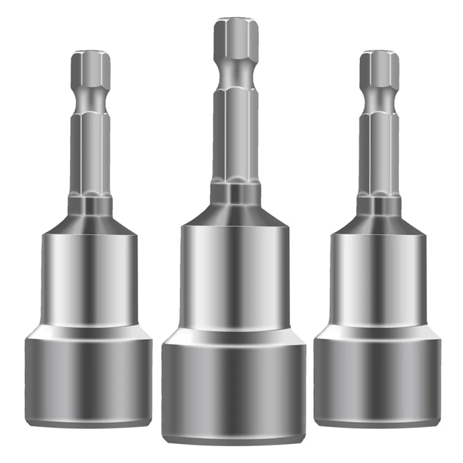 Puntas De Atornillar Destornillador de impacto magnético de 6 mm a 19 mm, juego de llaves hexagonales de 1/4, adaptador de broca for taladros eléctricos, kit de llaves de vaso for destornilladores de
