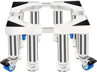 Base de suporte para máquina de lavar Base móvel ajustável com rodas giratórias de travamento Secadora Base para máquina de lavar Comprimento/largura telescópico 41-65 cm Carrinho