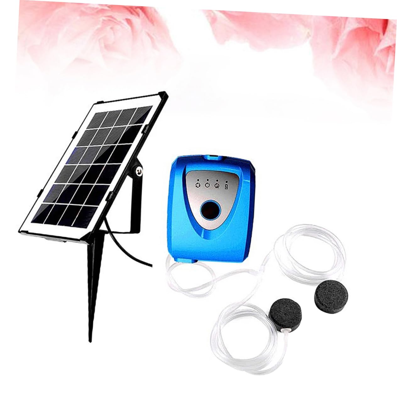 Sauerstoff Luftpumpe für Aquarien mit Zwei Ausblasöffnungen, Solarbetrieben