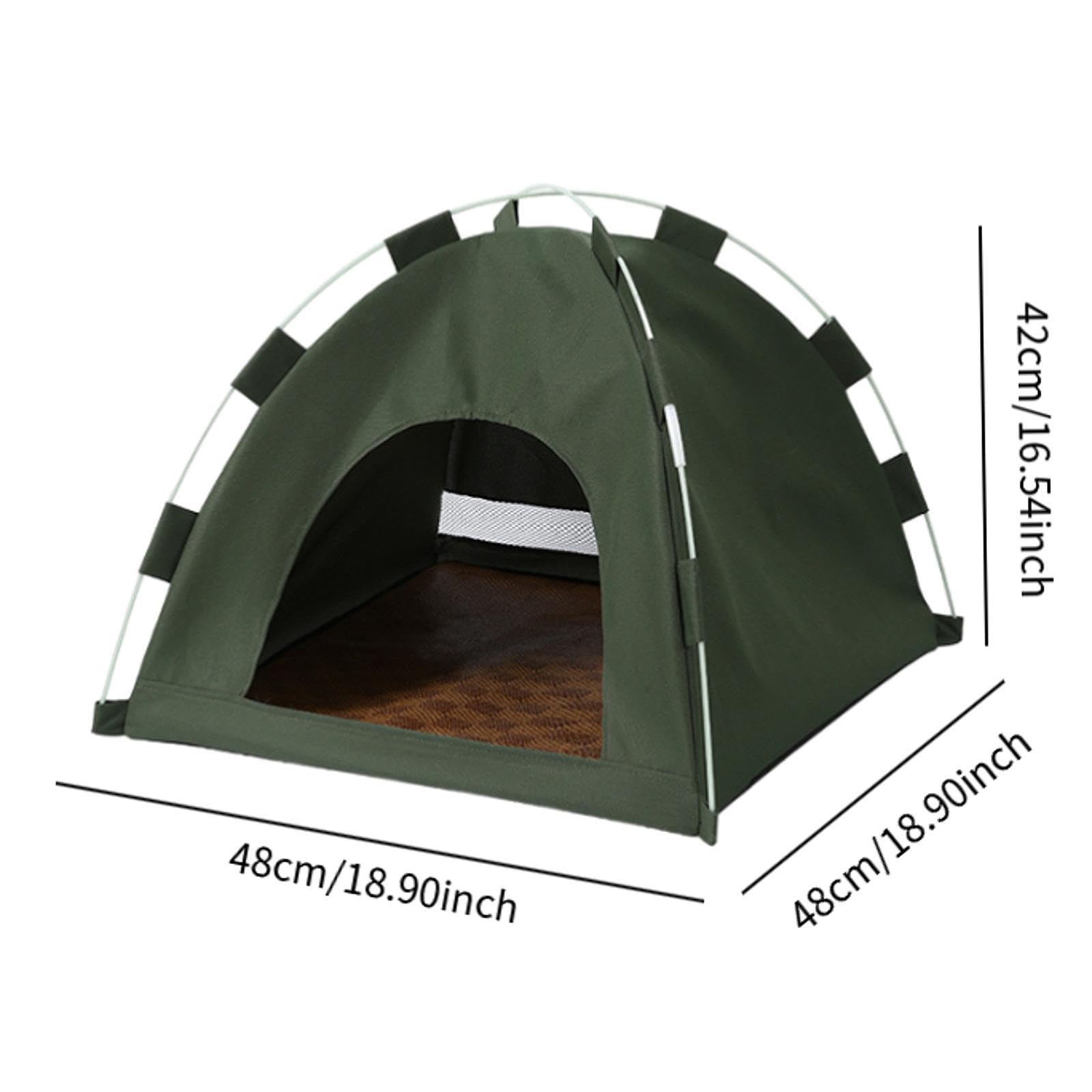 Tenda per, Cuccia per Cani, Semi Chiusa, Estiva, per Gatti, Cuccia Universale per Cani, Teepee per Conigli, Cuccioli, Esterno, Verde