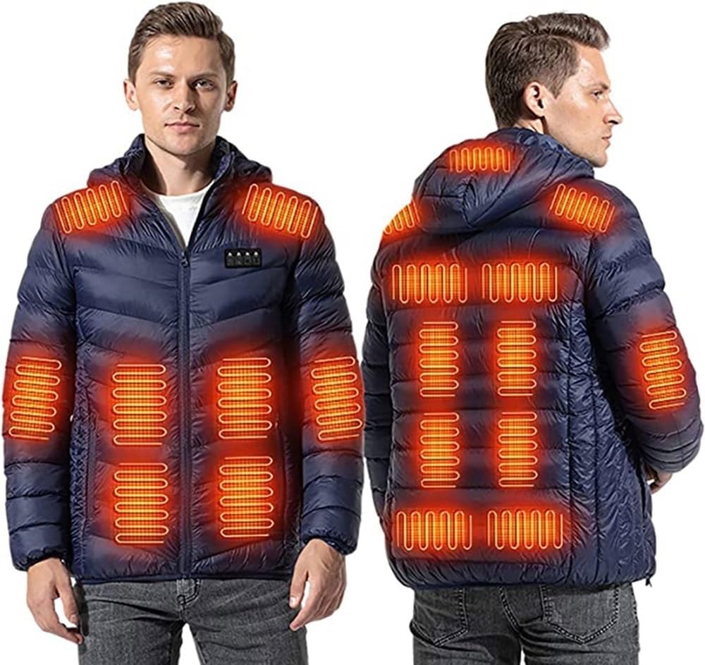 Giacca Riscaldata 19 Zone Con 4 Pulsanti E 3 Livelli Calore – Cappotto Invernale USB Per Uomo E Donna, Leggero, Lavabile
