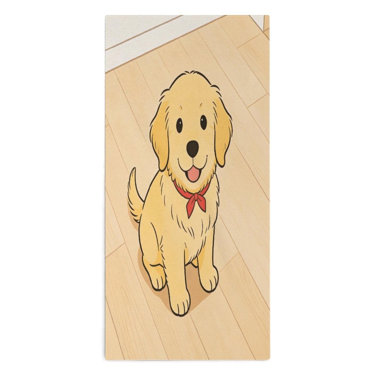 YUXBVKRS Cute Cartoon Golden Retriever Hand Towels for Bathroom 14x29 Inch