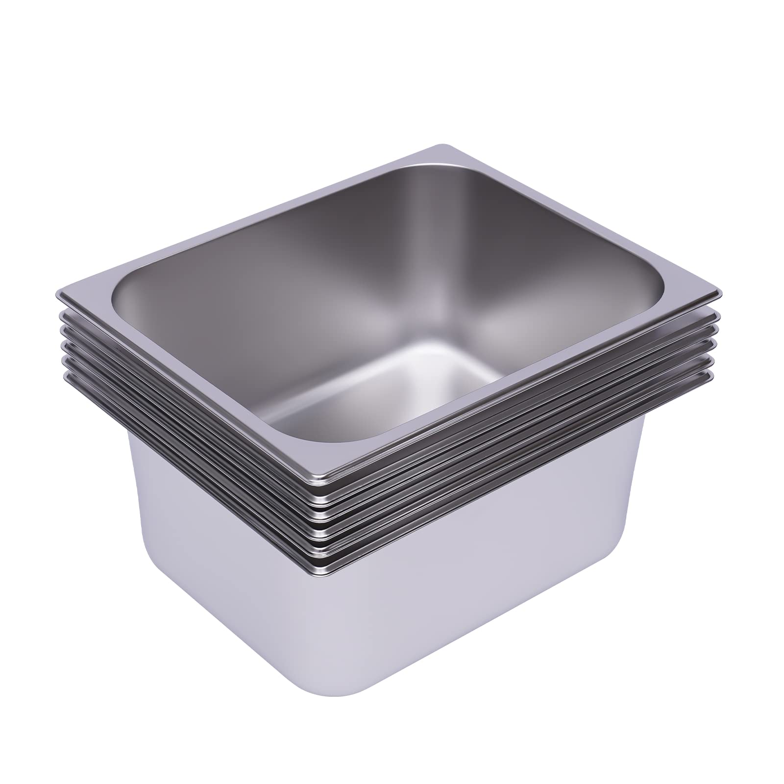OUKANING VonVVer 1/1 1/2 - Contenitore per alimenti in acciaio inox, impilabile, 0,7 mm, per torte (1/2, 33 x 26 x 15 cm)