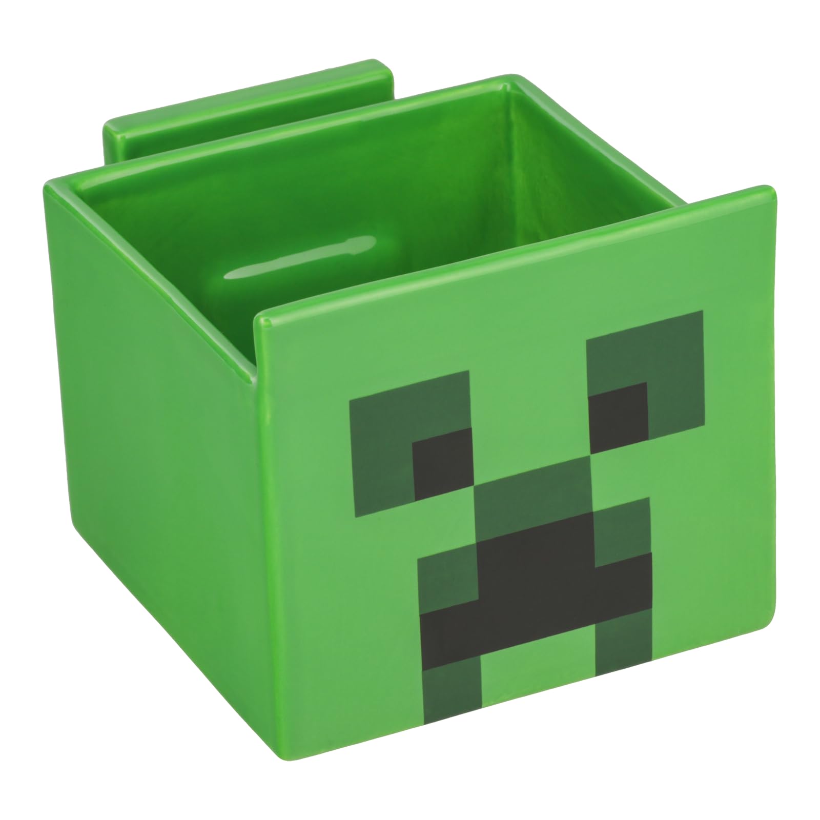 Paladone Minecraft Creeper Ceramic Streaming Snack Bowl with Phone Holder, Officially Licensed Kitchenware Gaming Gifts for Boys, Girls, Kids and Adults