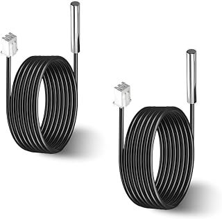 2PCS 10K Temperature Sensor Probe, 1 Meter Waterproof Temp Sensor Probe, Stainless Steel 3950 NTC Temp Sensor Probe, Digital Temperature Transmitter Extension Cable