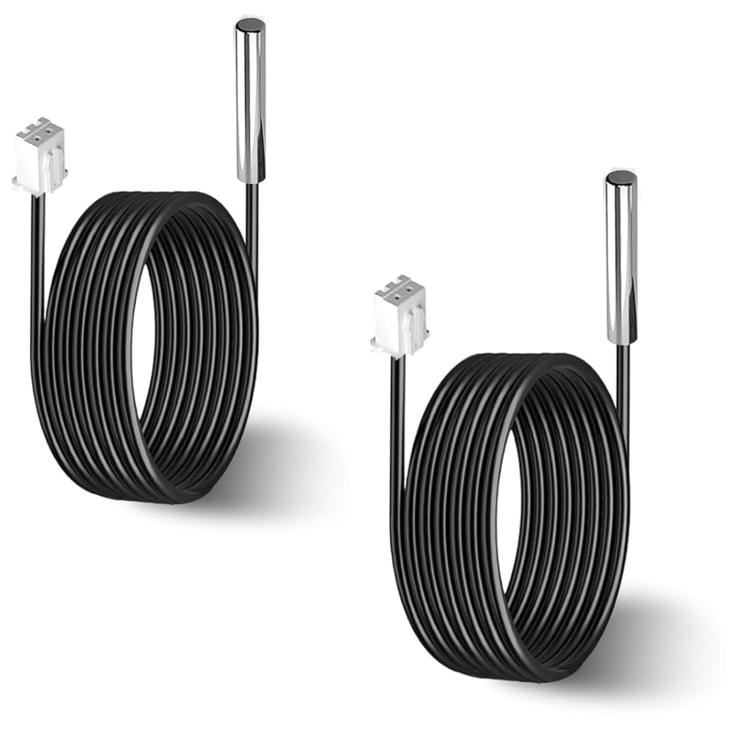 2PCS 10K Temperature Sensor Probe, 1 Meter Waterproof Temp Sensor Probe, Stainless Steel 3950 NTC Temp Sensor Probe, Digital Temperature Transmitter Extension Cable