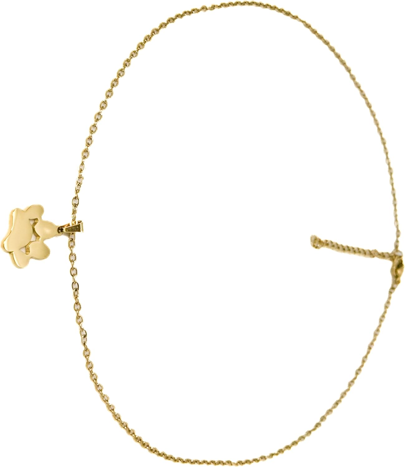 Elegant Stainless Steel Paw Print Pendant Necklace, 18K PVD Gold Plated, 45+5cm Chain Length - Image 2