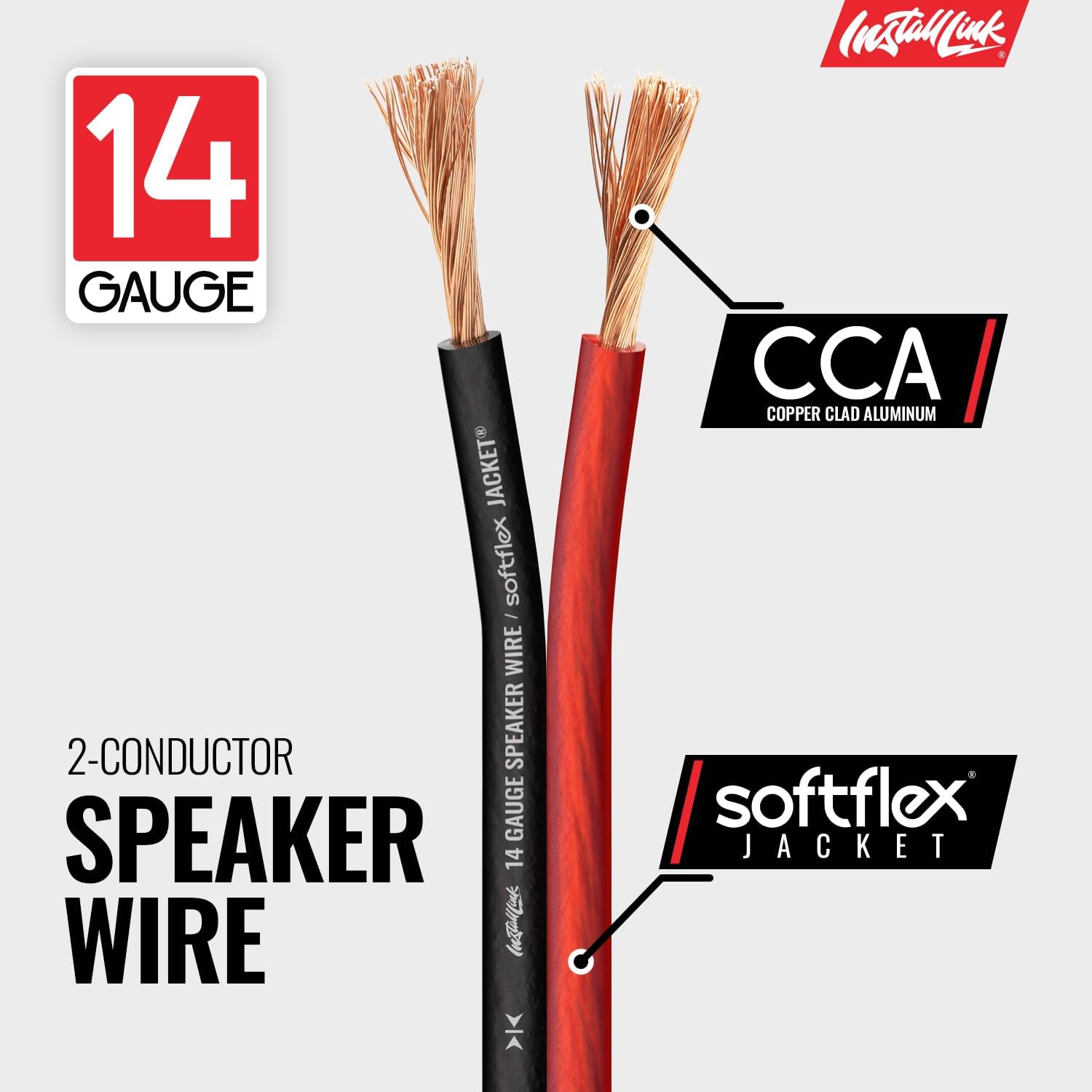 Install Link 14 Gauge Speaker Wire (Speaker Cable) for Car, Home or RV Audio Cable, 100ft, CCA - Image 5