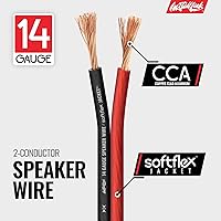 Vista 5 de Install Link Cable de altavoz de calibre 14 (cable de altavoz) para cable de audio de automóvil, hogar o RV, 100 pies, CCA