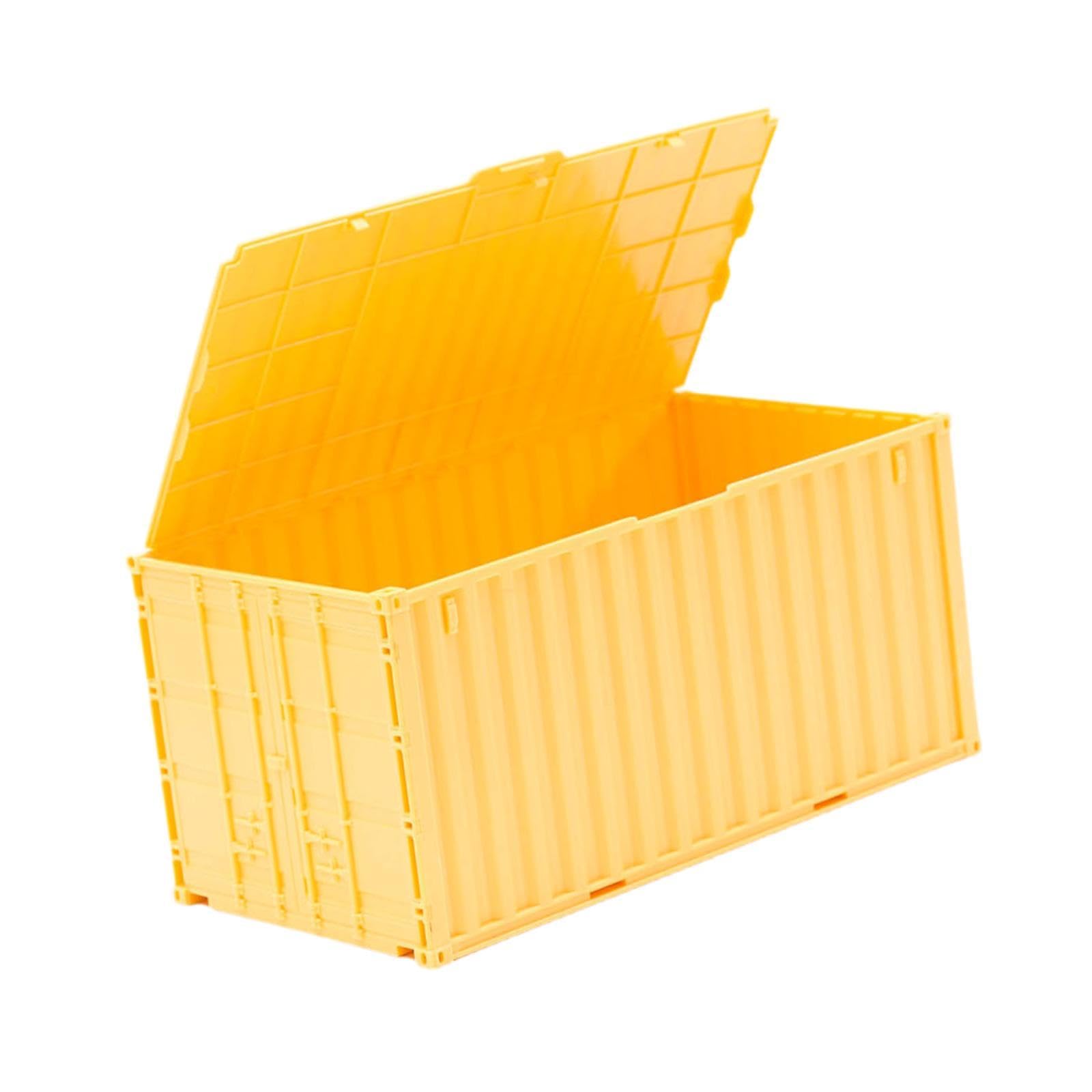 Miniature Conteneur Miniature Conteneur Industriel Mini Boîte Rangement Organisateur Créatif Industriel Matériau Pp Convient à L'Organi, Jaune