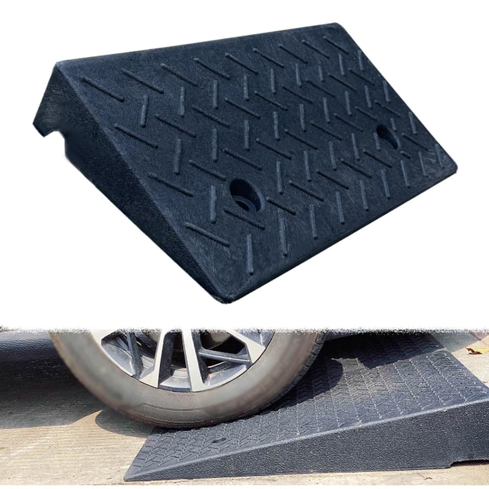 Rampas De Bordillo para Coches Rampa De Umbral De Goma Rampa De Acceso Alto 4 5 6 7 8 9 10cm Rampa De Carga Antideslizante Rampa para Silla De Ruedas Portátil(7cm/2.7" Rise)