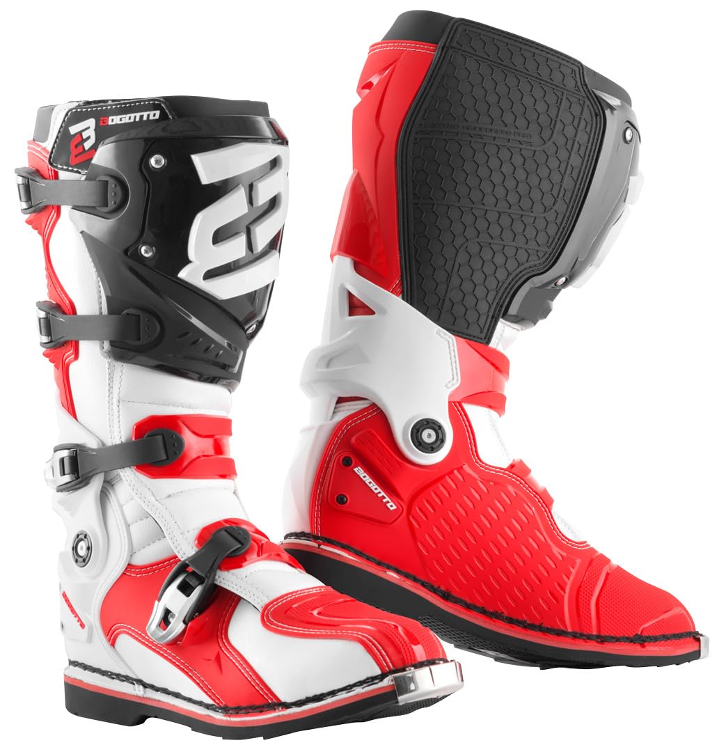 Bogotto MX-7 S Stivali motocross, rosso/nero/bianco, 41 | Zapatos de moto