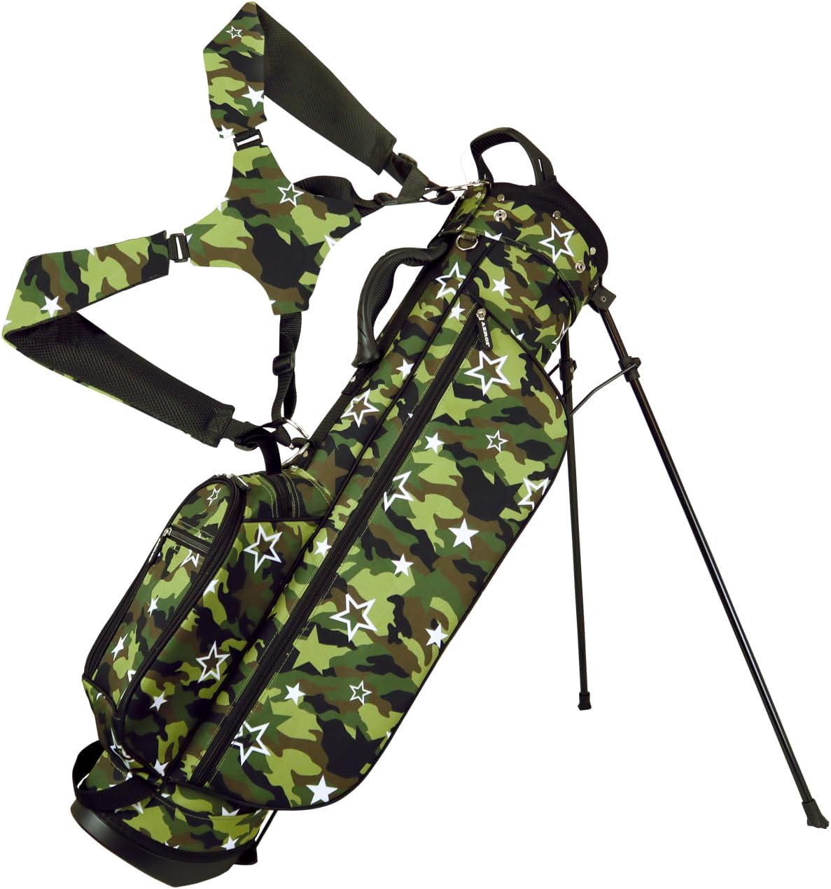 新品 AZROF アズロフ スタンド キャディバッグ ネオカモフラピンク