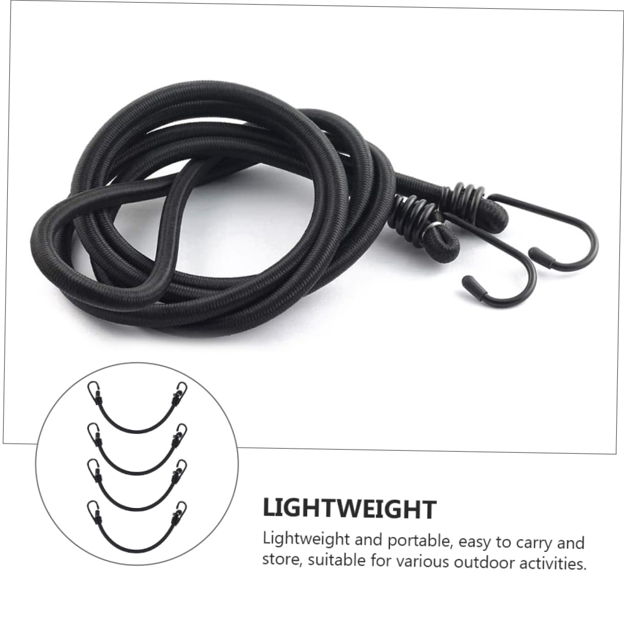 LIFKOME 4pezzi Cordine Elastica Gancio Corda Elastica Resistenti per Fissaggio Tende Legare Bagagli Utilizzo all Aperto Facile da Trasportare e Riporre