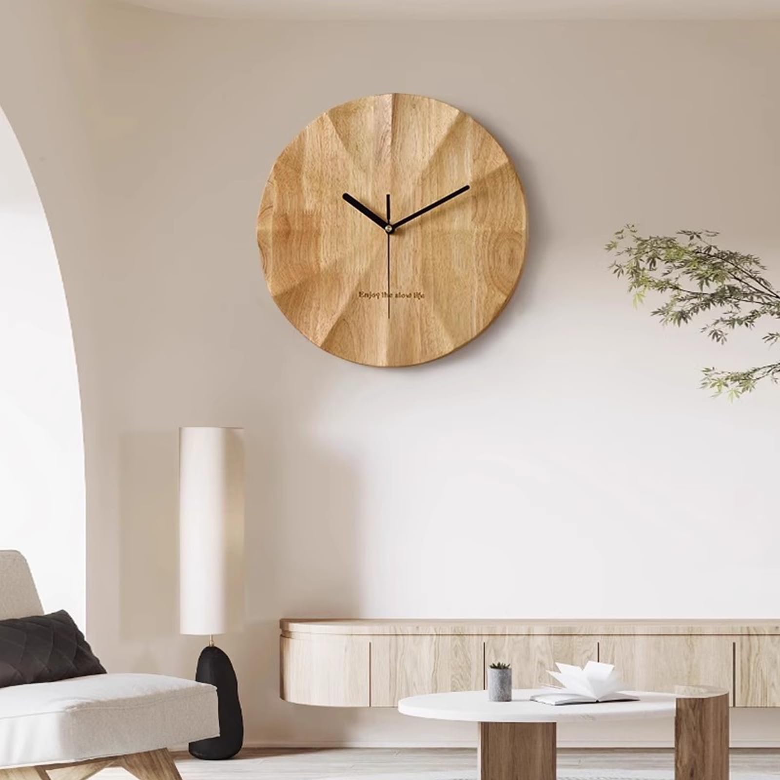 Ergocar Wanduhr, Modernes Minimalistisches Design Holzwanduhr Ruhig 30 cm (11,81 Zoll) Alle -Gesalidiertes Holz Geeignet Für Wohnzimmer, Schlafzimmer, Wand -Dekoration