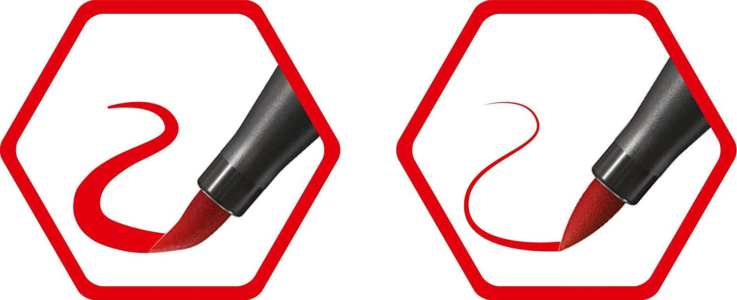 STABILO Pen 68 Brush - Pennello Con Punta Flessibile - Rosso Scuro - Ideale Per Lettering E Acquerello