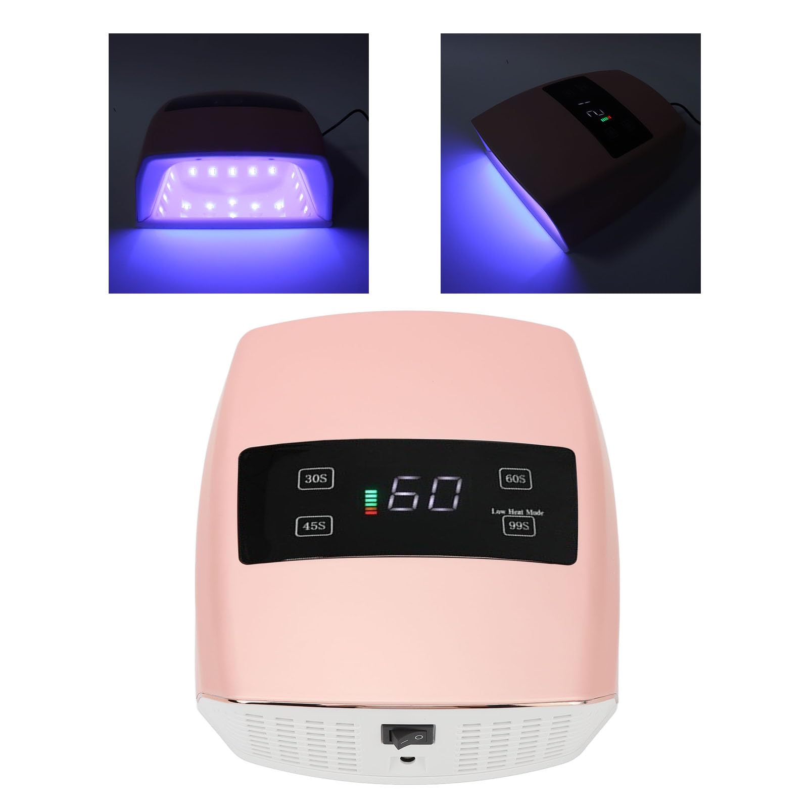 UV LED Nageltrockner, 96 W Schnell Trocknend LED Nagellicht Lampe Wiederaufladbar Nageltrockner Lampe mit Sensor LCD Display für Gelnägel Finger Zehennagel Nagel Trocknergerät (EU-Stecker)