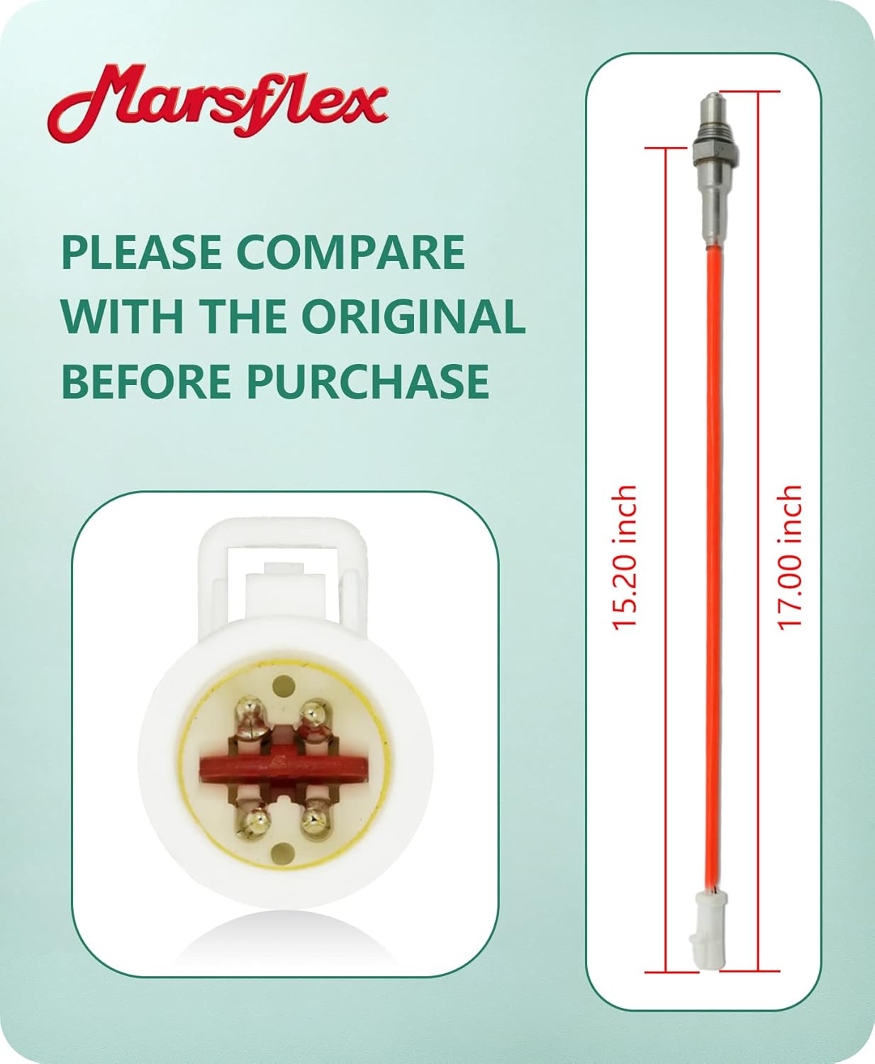 Marsflex Oxygen O2 Sensor 15716 15717 15718 15719 Downstream Upwnstream Fits for Ford F150 F250 F350 E150 E250 E350 Super Duty Crown Victoria Explorer Mustang Mercury Mazda Lincoln Aston Martin 4Pcs