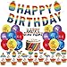 Decoracion Cumpleaños Fidget Pop Globos de Cumpleaños Feliz Cumpleaños Decoracion Fiesta para Cumpleaños Adornos para Tartas para Infantil Niña Niño Adultos