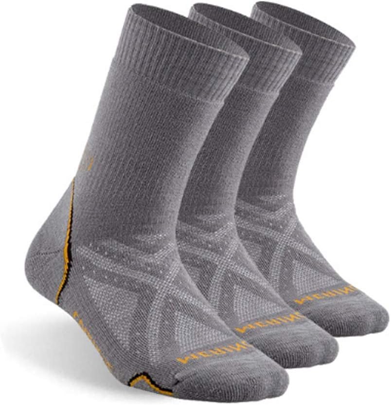 Hiking Socks, Men's, Wool, Warm Winter Outdoor Sports, 3 Pairs(A)