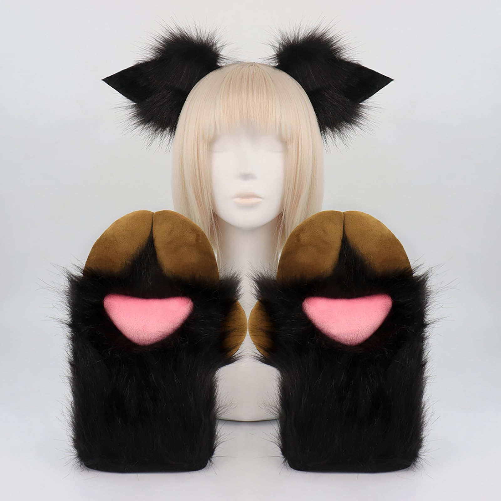Disfraz de animal de Halloween, diadema de orejas de animales, guante de peluche, accesorio para disfraz de oveja, accesorio para niñas, Halloween, cosplay, diadema con orejas de oveja