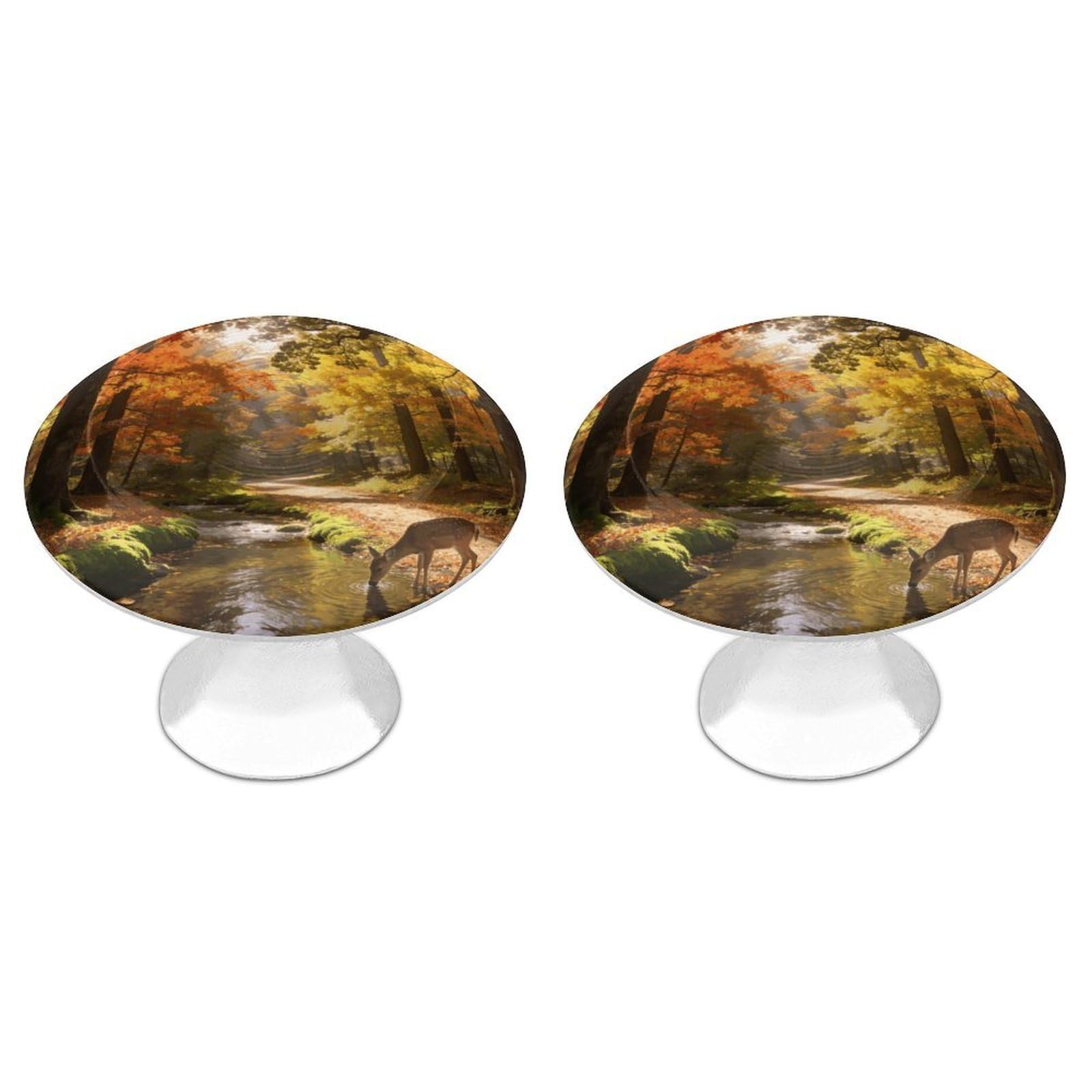 Vstadank Style Beautiful Natural Scenery Drawer Knob Round Dresser Sturdy Drawer Pulls With Mounting Screws Kitchen Stainless Steel Modern Decorative Handles For Cupboard Closet Bathroom
