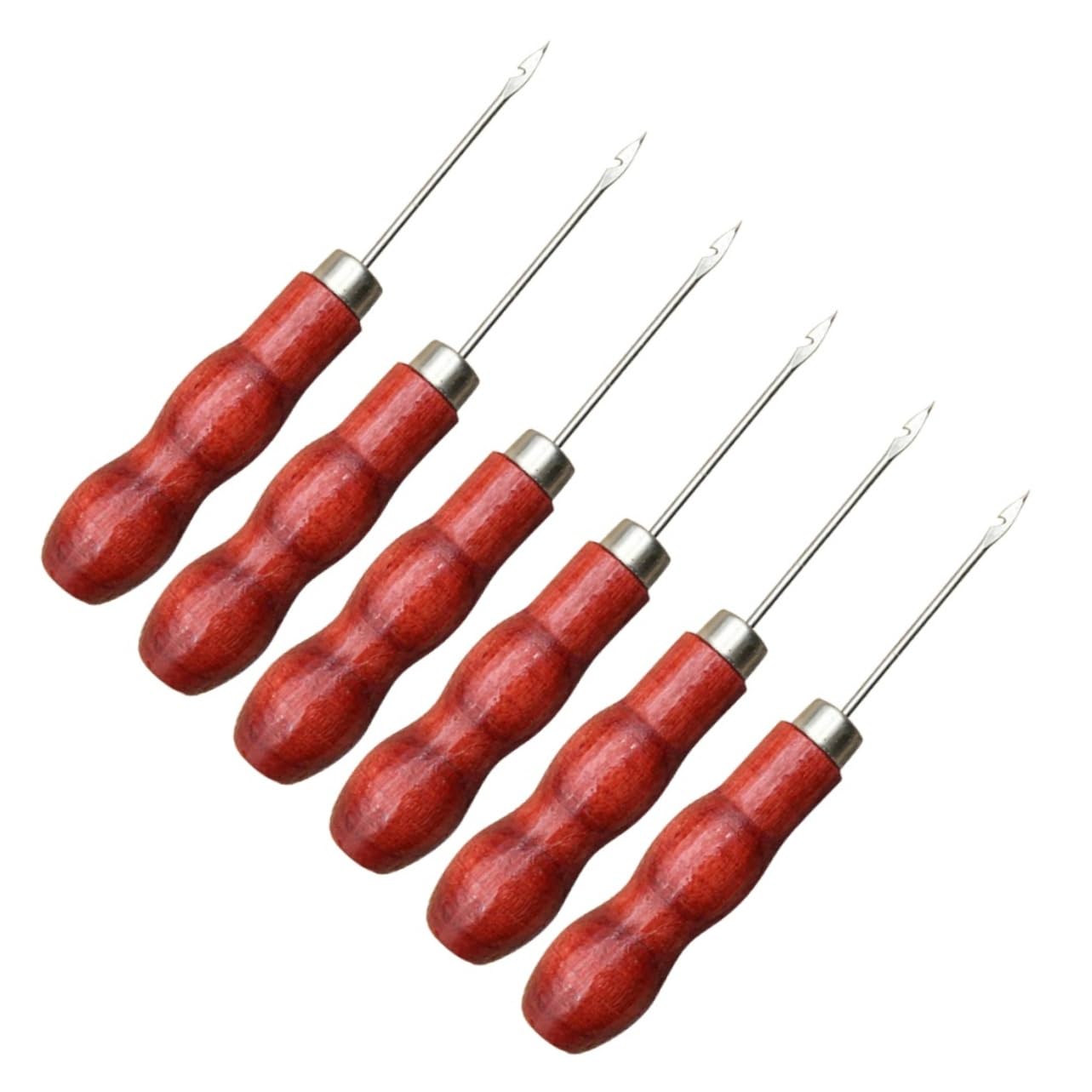 20pcs Wooden Handle Sewing Needles Sewing Awl Craft Tool Kit for DIY Projects for Stitching Upholstery Repairing Carpets Canvas