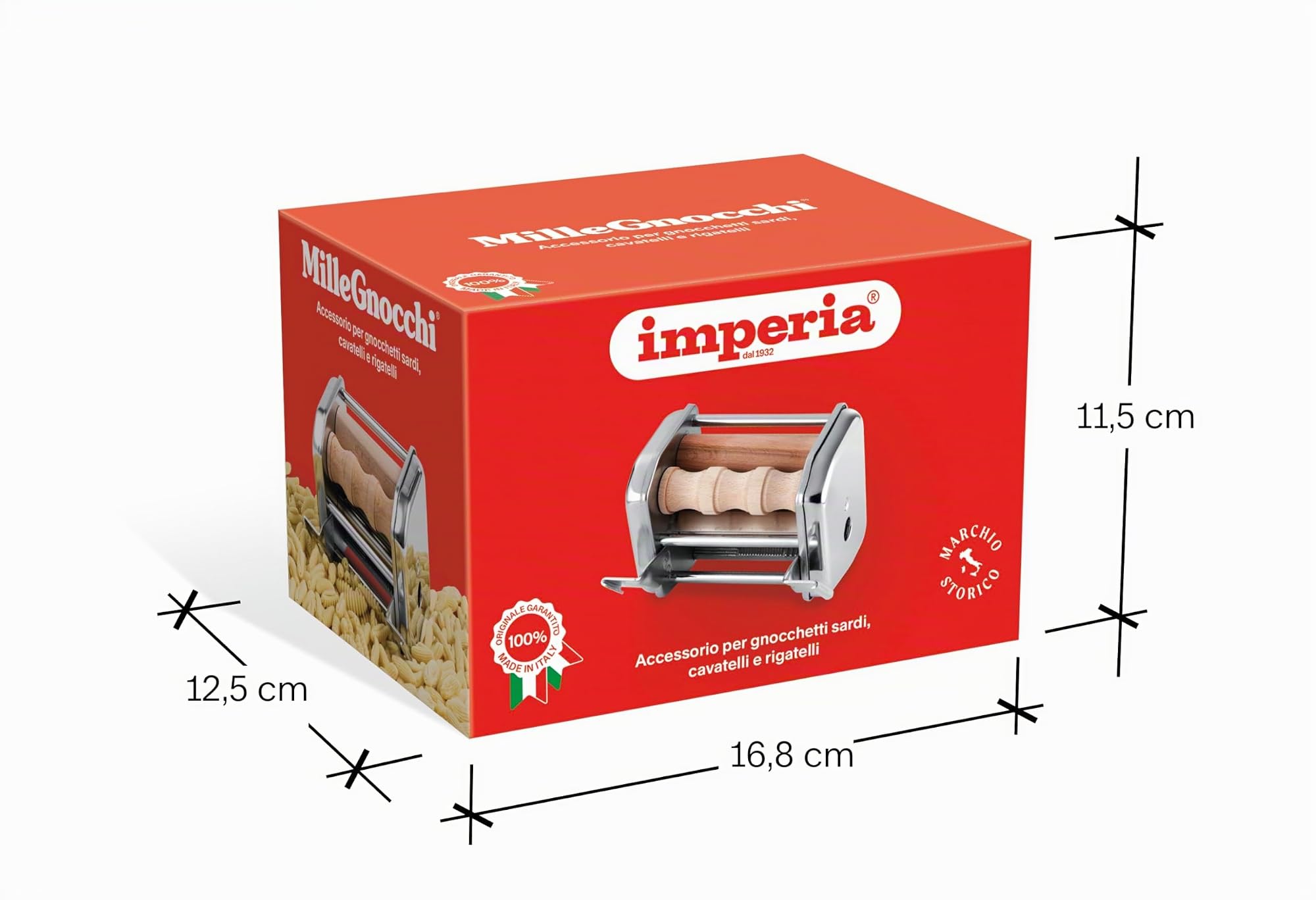 Imperia Millegnocchi Imperia Line Accessoire pour machine à pâtes Fabriqué en Italie Accessoires pour machine à pâtes fraîches en acier Accessoire pour machine à gnocchi Cavatelli Gnocchetti Sardaigne