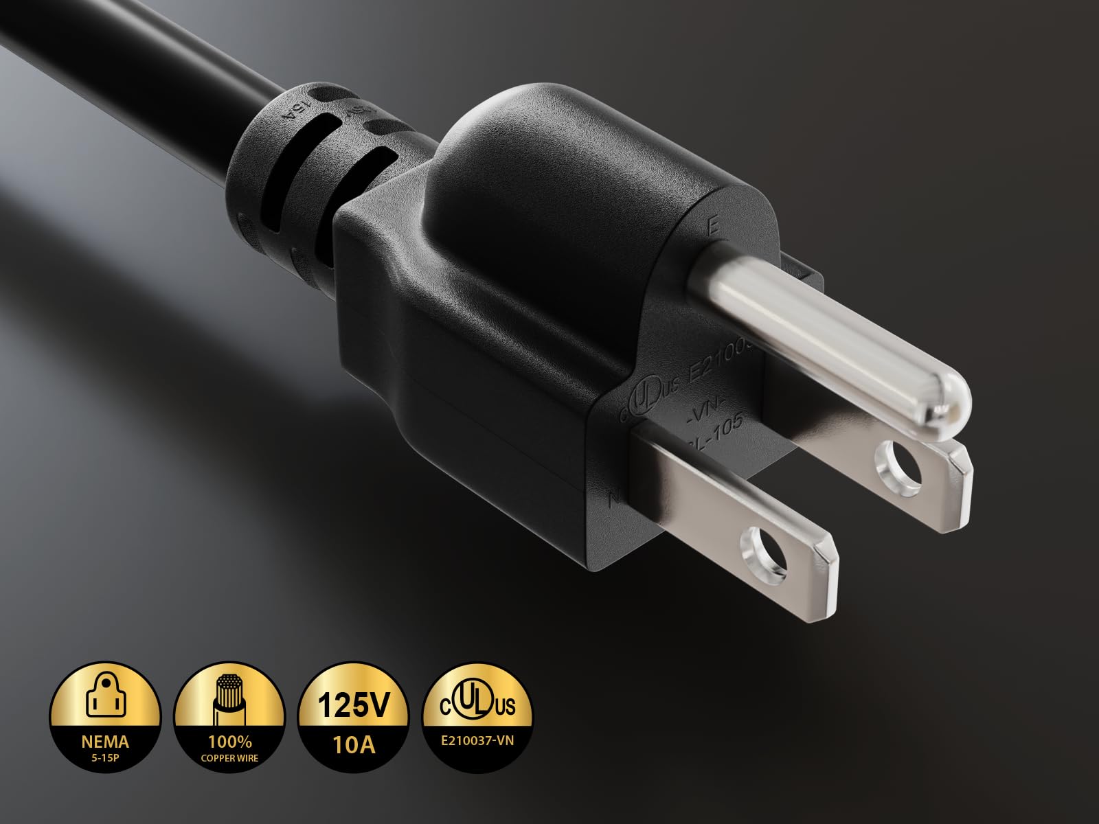 Amazon | Cable Leader 3フィート 18AWG ユニバーサル 直角電源コード