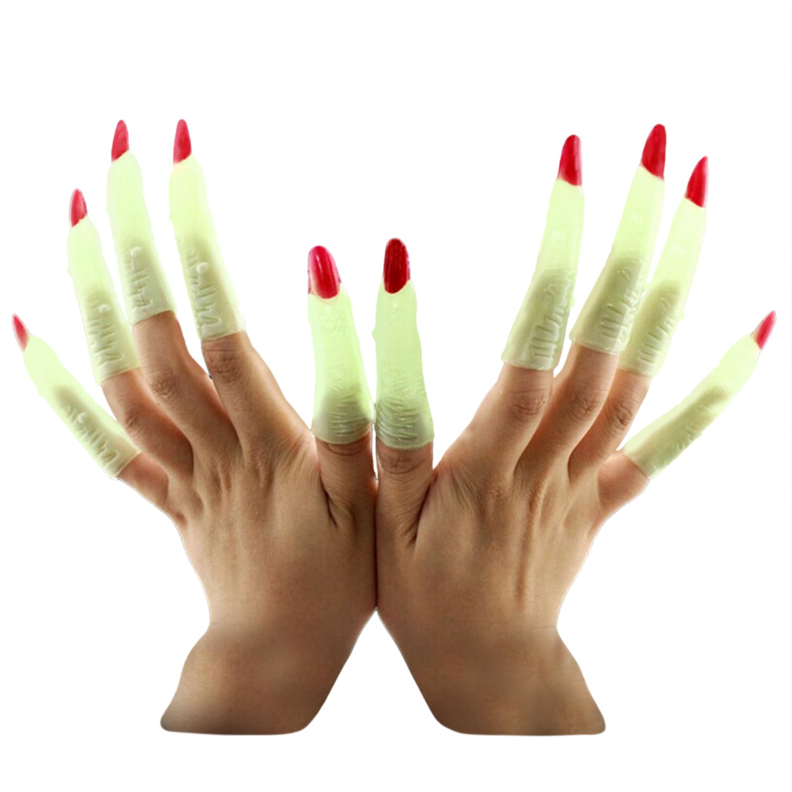 oringnat 10Pcs Fake Finger False Witch Nails Witch Finger Costume False Nails Nails Halloween Witch Fingers