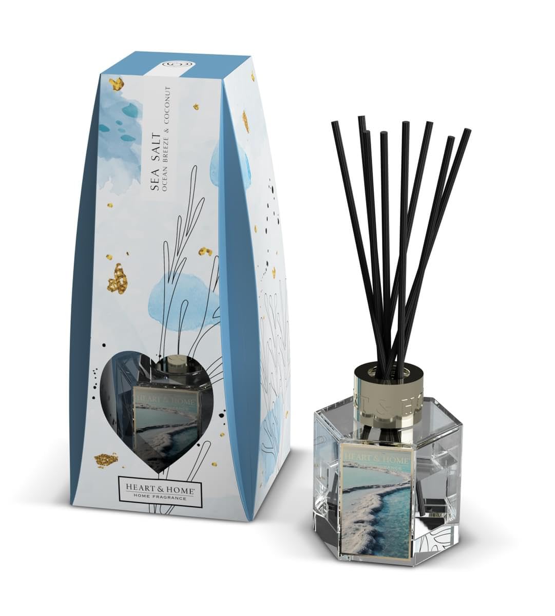 Heart And Home Gold Heart & Home Fragrance Diffuser (Sea Salt)