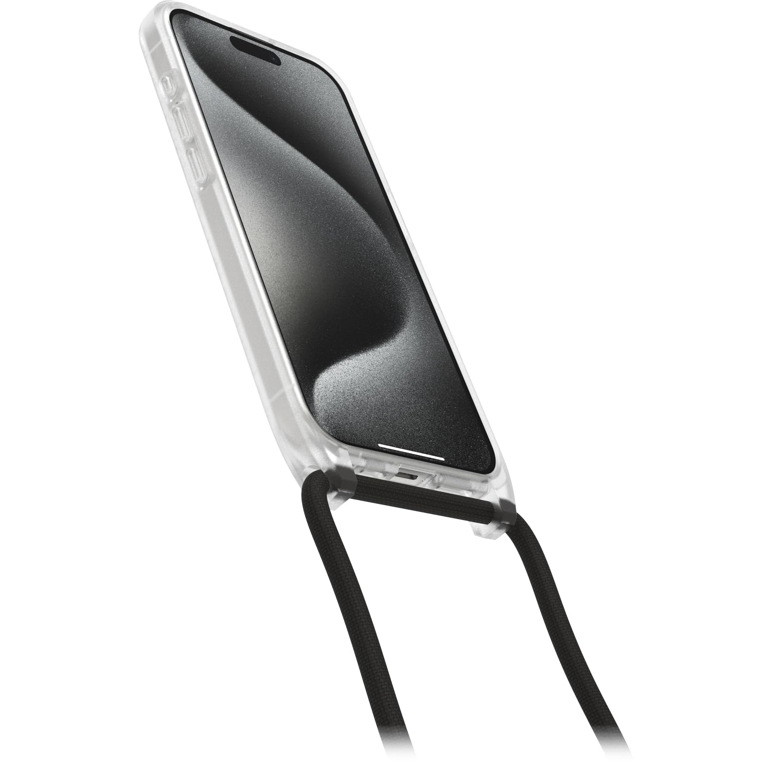 OtterBox Cover React Necklace con MagSafe per iPhone 15 Pro, resistente a shock con cordino a collana, adattabile e intercambiabile, testata a norme MIL STD 810G, Stardust, Senza Retail Package