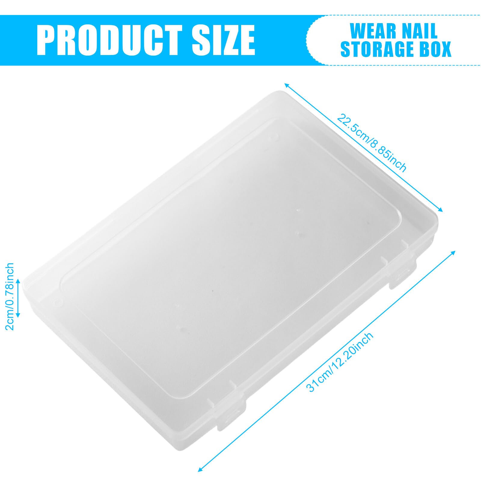Tikplus Lot de 2 boîtes d'archives A4 transparentes pour papier à lettres de 8,5 x 11, mallette de projet portable en plastique pour documents A4, lettres, scrapbooking, 30,5 x 22,3 x 2,2