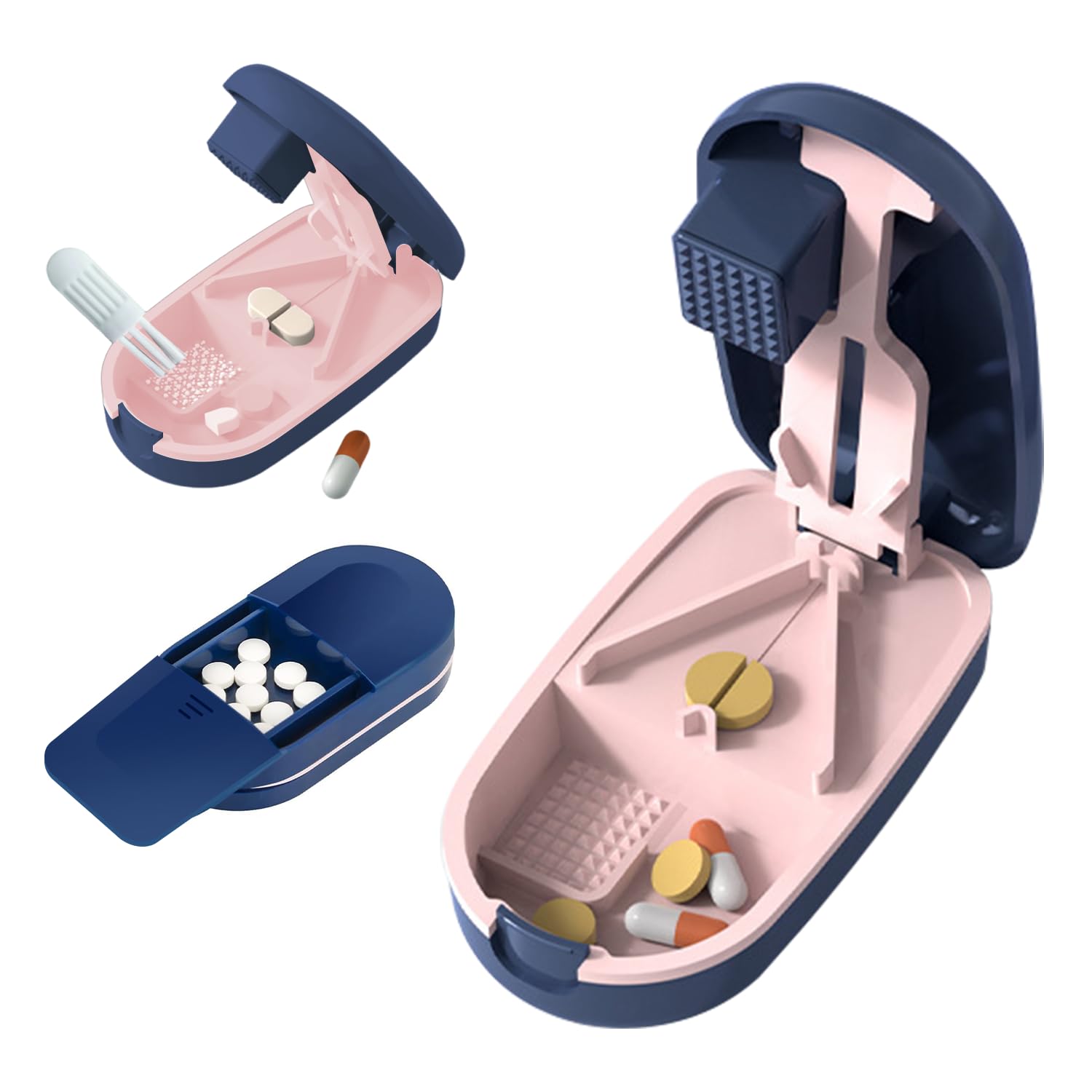 CoolShef 3 in 1 Tablet Cutter for Small or Large Tablets | Portable Medicine Cutter for Pills & Pill Crusher | Compact Pill Splitter with Hidden Storage & Small Clean Brush-picture-15