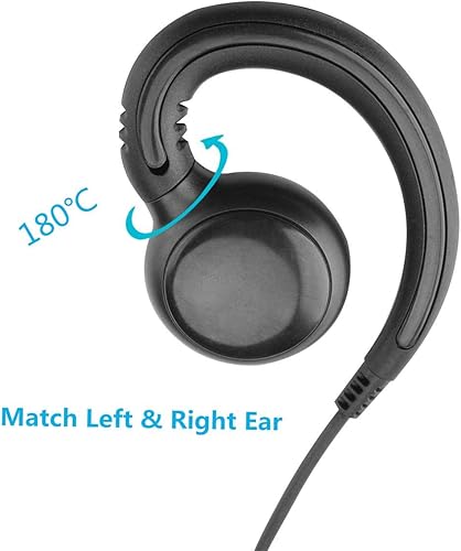 Miniatura 3 de JEUYOEDE SL300 - Auriculares de un solo cable estilo C giratorios con gancho para las orejas, compatible con Motorola Radio de 2 vías SL4000 SL7550