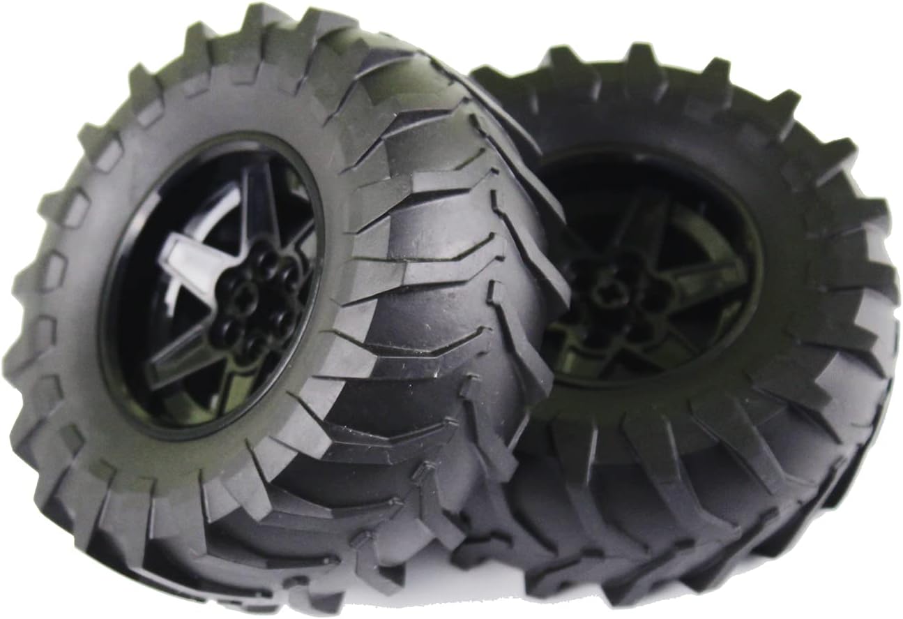 Building Blocks Technic Parts 2pcs TYRE Tractor Dia. 107X44 & Rim Dia 56 X 34 Compatible with Major Brand for Kids Boys Toy