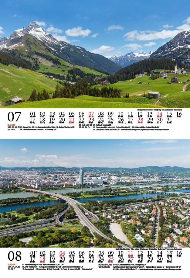 Reisezauber Salzburgo Calendario Mesa 2026 A5 | Paisajes De Austria | Ideal Regalo Navidad