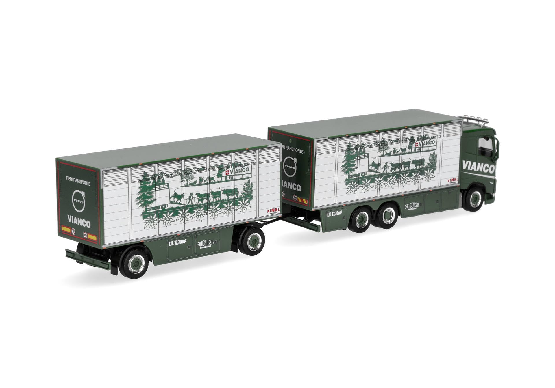 Herpa 320832 | Volvo FH GL FD 2020 | wózek transportowy dla bydła | Vianco (CH| 1:87
