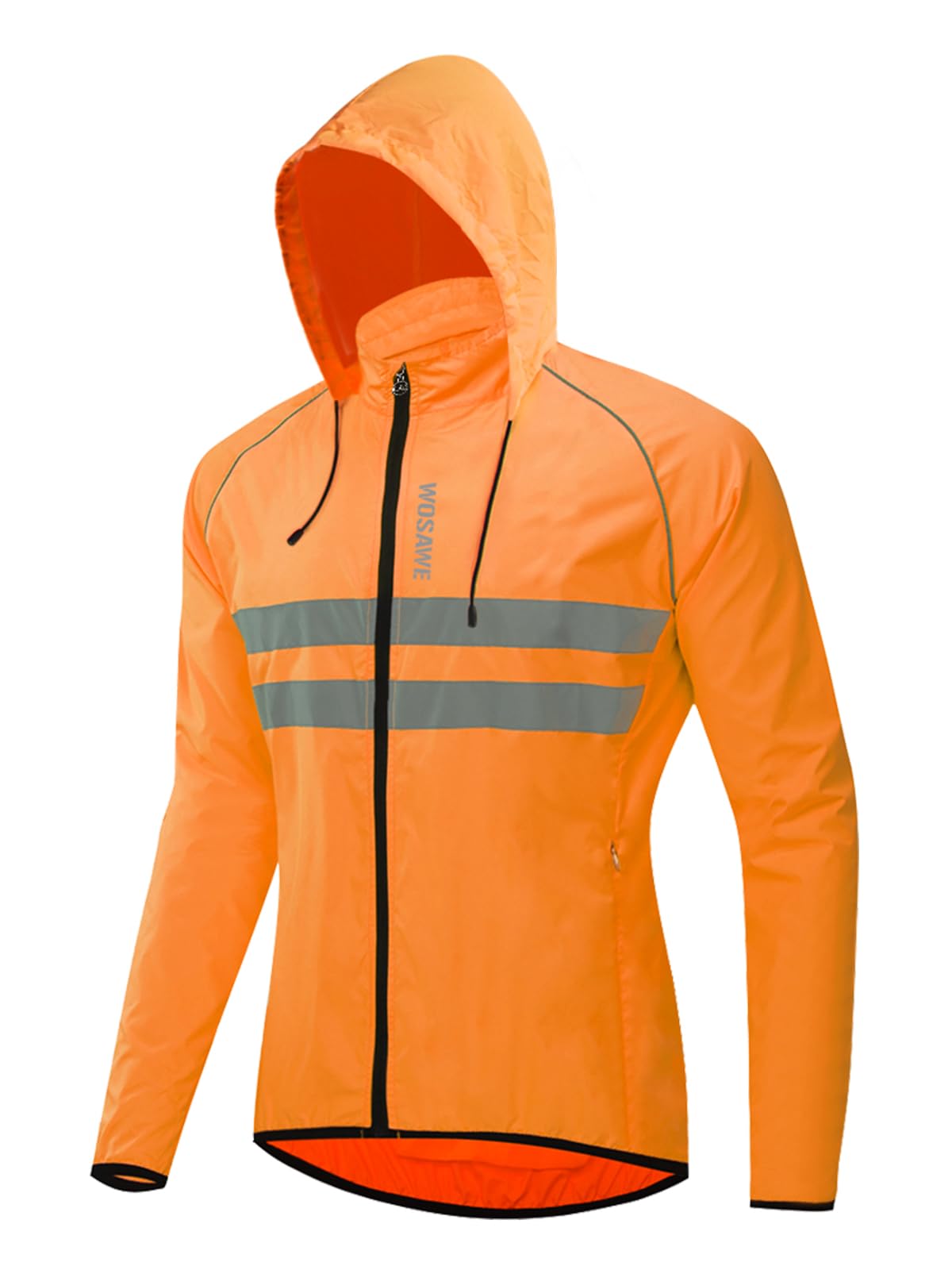 WOSAWE Chaleco de ciclismo para hombre ligero impermeable moto viento abrigo reflectante correr montañismo ropa deportiva