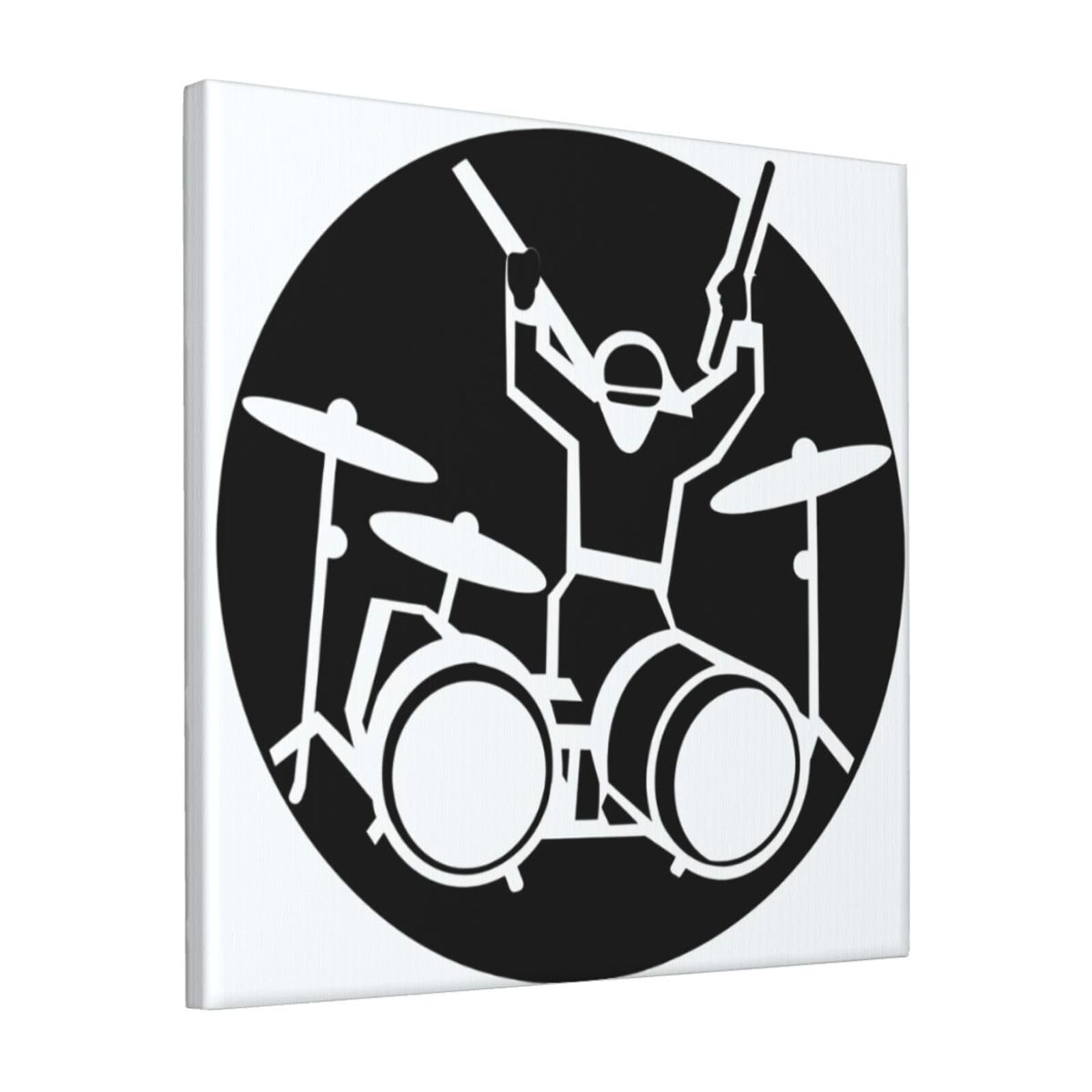 FodPand Drummer Canvas Wall Art for Living Room Wall Decor 12"x12" Modern Artwork Painting Pictures Hanging Canvas Prints Aesthetic Wall Art for Bedroom Bathroom Office Wallart Decor