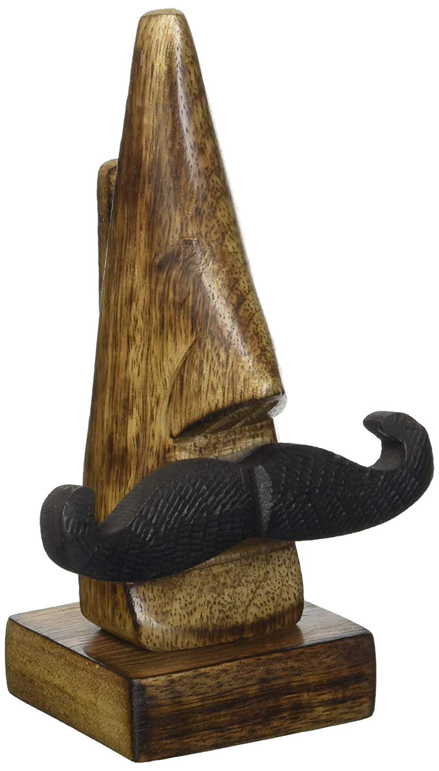 EARTHLY HOME Wooden Spectacle Eye Glasses Holder, Classic Mustache Eyewear Retainer Sunglasses Holder Display Stand Wooden Specs Holder, Optical Glass Accessories, Home Décor Office Desktop Accessory