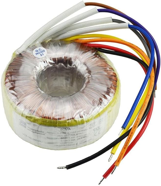 VTX-146-080-212 Toroidal Transformer 80VA 0-12V Vigortronix