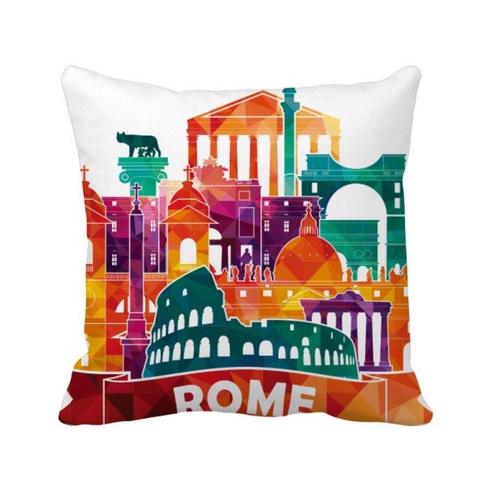 Coussin Italie Rome carré 40x40 décoratif multicolore pour salon