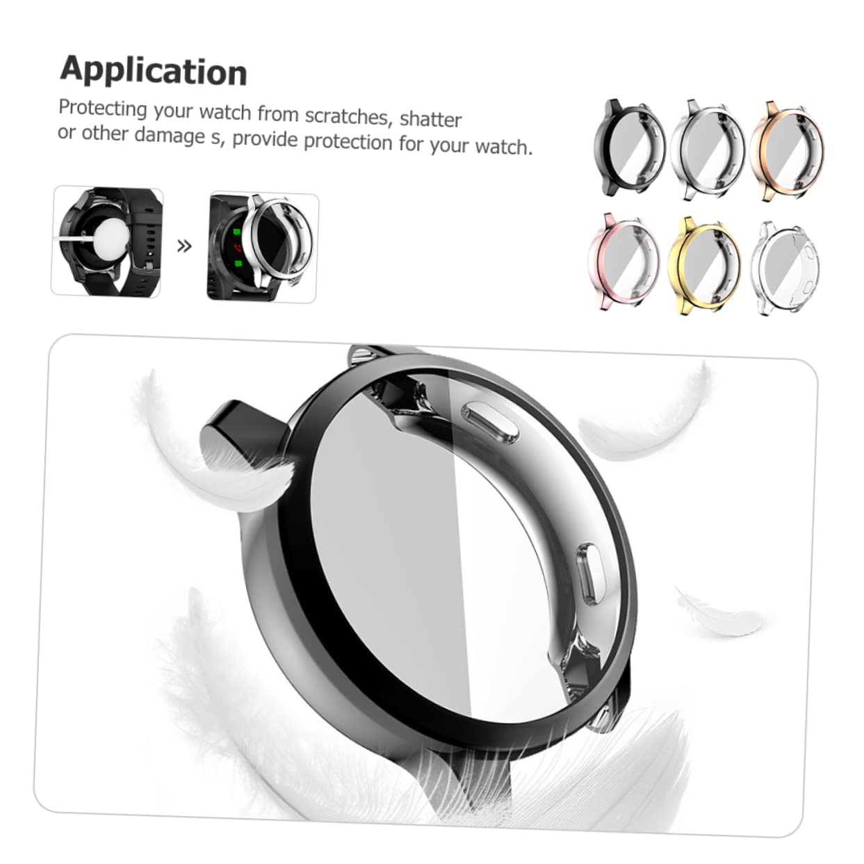 UKCOCO 24pièces Étui De Écran TPU pour Montres Venu Anti-Rayures Facile à Installer Couverture Complète des Accessoires De Montre