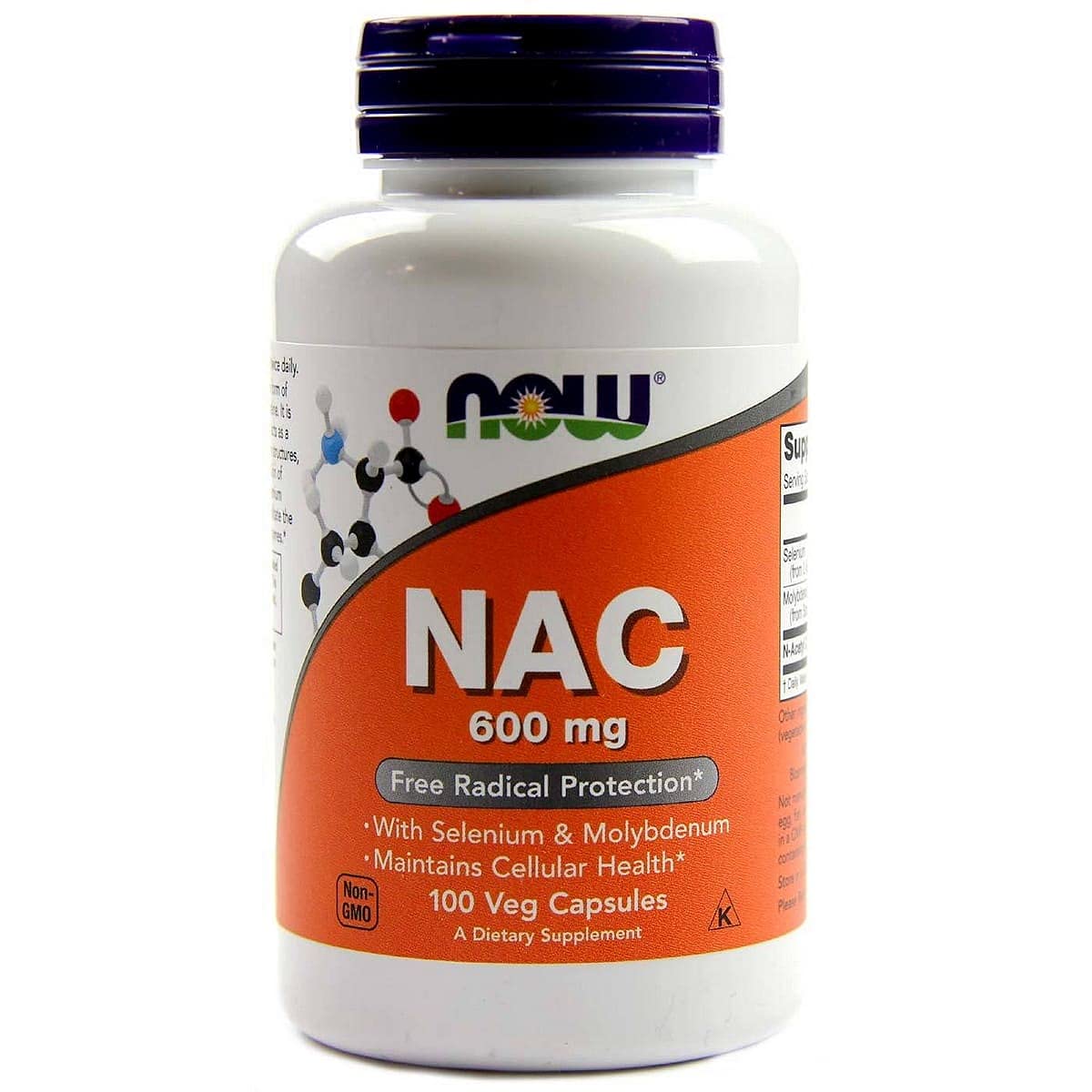 Now Foods NOW Supplements, NAC (N-Acetyl Cysteine) 600mg with Selenium & Molybdenum, 100 Veg Capsules