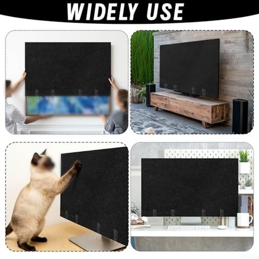 Copertura per televisore in feltro resistente per schermi da 65 pollici, compatibile con Lcd a LED per modelli Oled, dotata di cinghie di sicurezza per riporre in modo sicuro lo spostamento e