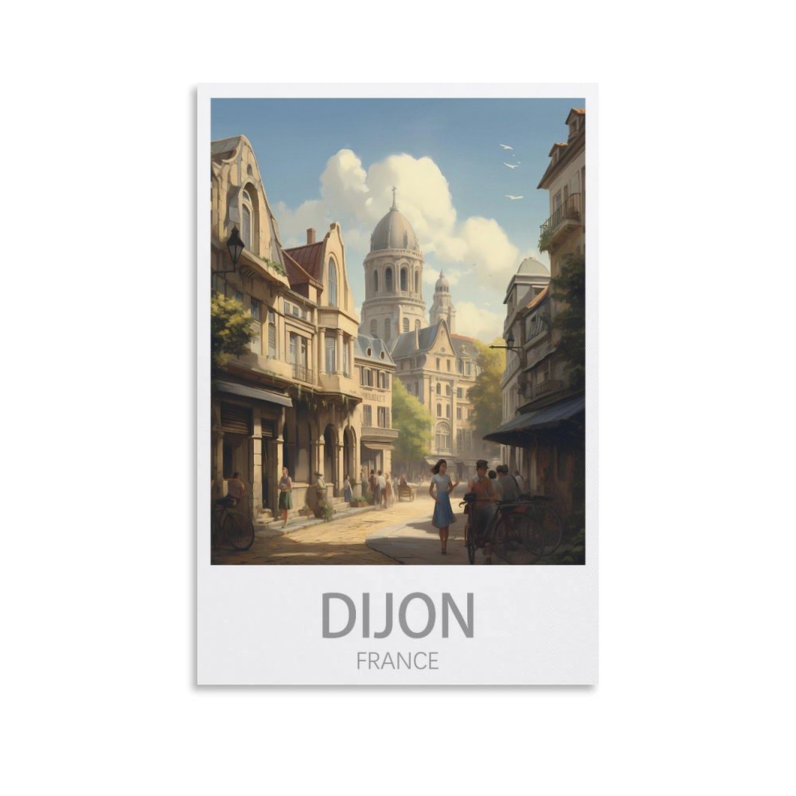 EZMLFA 5D Diamond Art Kits for Beginner,Dijon France,Diamond Art House DIY Diamond Art Kits for Home Wall Decor 50x60cm