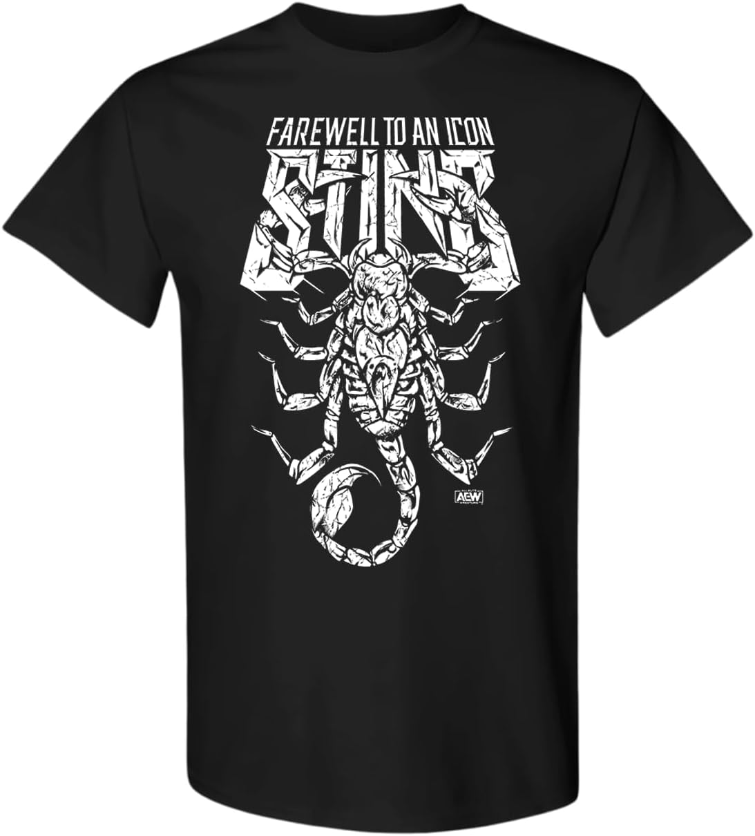 AEW Sting - Farewell to an Icon T- Shirt (US, Alpha, X-Large, Regular, Regular, Black)