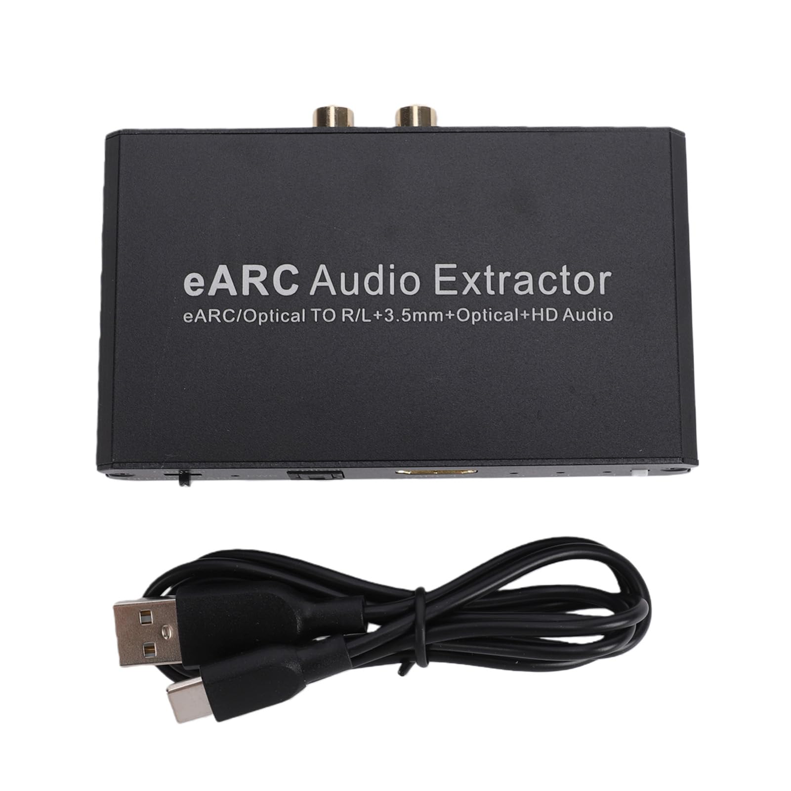 Cryfokt Extractor de EARC, 24 Bits 192 KHz 7.1 5.1 2.0 Canales ARC Convertidor, Adaptador de óptico con Carcasa de Aleación de Aluminio para Cine en Casa HDTV Barra de Sonido Amplificador de Altavoz